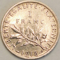 France - Franc 1918, KM# 844.1, Silver (#4062) - 1 Franc