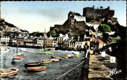 RPPC Photo Postcard Jersey Channel, The Berthing Quay At The Port Of Gorey & The Chateau Mont Orgeuil, VF Posted - La Corbiere