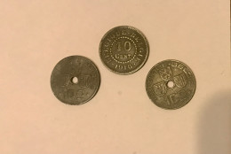 3 Pièces Belgique 10c 1916, 1941 Et 43. - Other & Unclassified