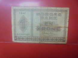 NORVEGE 1 KRONE 1942 Circuler (B.33) - Norwegen