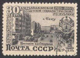 Russia Sc# 1476 Used 1950 1r Azerbaijan SSR 30th - Usati