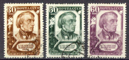 Russia Sc# 1224-1226 Used 1948 Vissarion G. Belinski - Used Stamps