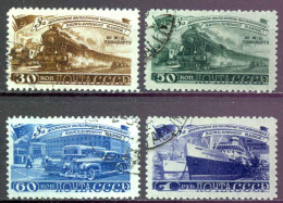 Russia Sc# 1261-1264 Used 1948 Transportation Plan - Usados