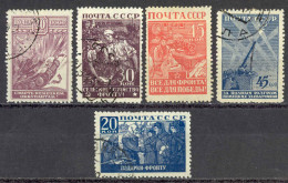 Russia Sc# 873-877 Used (a) 1942-1943 War Effort - Gebraucht