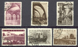 Russia Sc# 687-692 Used 1938 Moscow Subway 2nd Line - Usados