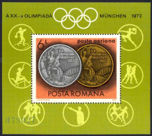 Romania Sc# C191 MNH Souvenir Sheet 1972 Medals - Nuovi