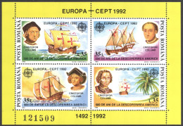 Romania Sc# 3742 MNH Miniature Sheet 1992 Europa - Neufs