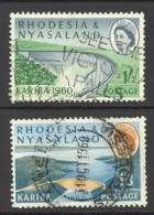 Rhodesia & Nyasaland Sc# 174-175 Used 1960 QEII Views Of Dam & Lake - Rhodesië & Nyasaland (1954-1963)