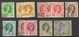 Rhodesia & Nyasaland Sc# 143-153 SG# 13 (asst.) Used 1954-1956 QEII Definitive - Rhodesië & Nyasaland (1954-1963)