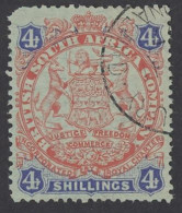 Rhodesia Sc# 37 Used 1896 4sh Coat Of Arms - Northern Rhodesia (...-1963)