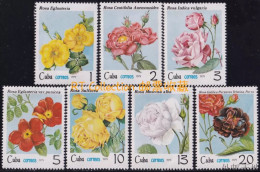 Cuba 1979 - Set Roses Rose Flowers Flora Plants Flower Plant Nature Rosa Eglanteria Sulfurea Muscosa Alba Stamps MNH - Ungebraucht