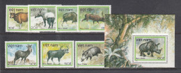 Vietnam 1988 - Animaux, Mi-Nr. 1981/87+Bl. 66, MNH** - Vietnam