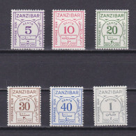 ZANZIBAR 1936, SG# D25-D30, Postage Due, MH - Zanzibar (...-1963)