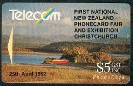 New Zealand - Private Overprint - 1992 Phonecard Fair, Christchurch $5 - VFU - NZ-PO-01 - Nuova Zelanda