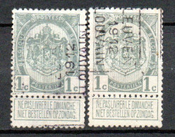 1909 Voorafstempeling Op Nr 81A - LEUVEN 1912 LOUVAIN - Positie A & B - Rollo De Sellos 1910-19