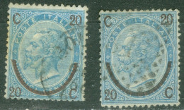 Italie    Sassone  23 Et 25  Ou  Yvert  22 Et 22b  Ob  TB  - Used