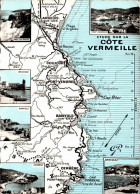 N°121 Z -cpsm Carte Géographique Côte Vermeille- - Maps