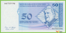 Voyo BOSNIA AND HERZEGOVINA 50 Konv Pfeniga ND/1998 P58a B202a A UNC - Bosnien-Herzegowina