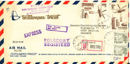 Poland Registered Air Mail Cover Sent To Denmark 12-1-1981 - Lettres & Documents