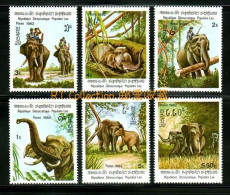 Laos 1982 Animals Animal Nature Indian Elephants Elephas Maximus Elephant Fauna Mammals Stamps MNH - Elefanten