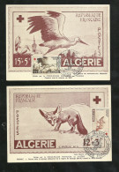 Algérie FDC  Cartes Maximum  Premier Jour Croix Rouge  Alger Le 06/04/1957  N°343 Et 344   B/ TB Voir Scans Soldé ! ! ! - Maximum Cards