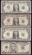 4x USA: 3x 1 Dollar 1985, 1988, 2001 Und 5 Dollars 2003 - Federal Reserve (1928-...)