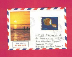 Lettre De 1992 Pour La France - YT ° 405 - Tahiti - Seul Sur Lettre - Oblitération De Atuona-Hiva-Oa Marquises - Storia Postale