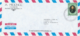 Honduras Air Mail Cover Sent To Sweden Single Franked - Honduras