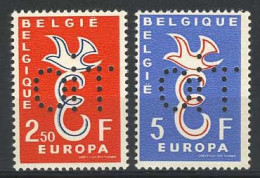 België PR133/34 ** - Europa 1958 - 40 Jaar IAO - Europazegels Geperforeerd Met OIT - Posta Privata & Locale [PR & LO]