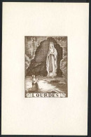 België E75-Cu - Eeuwfeest Der Verschijningen In Lourdes - Bruin - Zonder Tekst - Sans Texte - Erinnophilie - Reklamemarken [E]