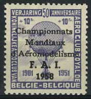 België E77 ** - Wereldkmpioenschappen Modelvliegtuigen - Aéromodélisme - Kleurproef - Epreuve De Couleur - Paars - Erinnophilie - Reklamemarken [E]