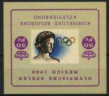België E104 ** - Cu - Olympische Spelen Mexico 1968 - Grijs - NL - Omgekeerde Tekst - Texte Renversé - Erinnophilia [E]