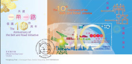 Hong Kong 2023 The 10th Anniversary Of The Belt And Road Initiative Stamp S/S FDC - Ongebruikt