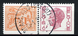 België 1898a - Heraldieke Leeuw + Boudewijn - Uit Postzegelboekje - Du Carnet - Gestempeld - Oblitéré -used - Used Stamps