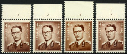 België 1068A.P3 ** - Plaatnummers 1-2-3-4 - Fosfor - ....-1960