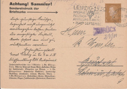 Allemagne Entier Postal Privé Leipzig 1929 - Cartes Postales