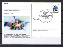 Germany 1999 Wintersport Sledge World Championship, Commemorative Postcard - Hiver