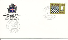 Iceland FDC 2-7-1972 World Chess Championship Reykjavik With Cachet - Scacchi