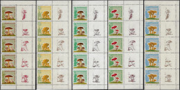 URSS 1964 Y&T 2880 à 2884 Michel 2983y à 2987y Papier Laqué. Bandes De 5 Avec 5 Vignettes Différentes. Champignons - Champignons