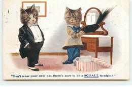 N°18100 - Don't Wear Your New Hat, There's Sure To Be A Squall To Night - Chats Habillés - Humorous Cats - Gekleidete Tiere