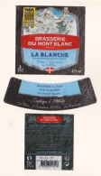 Etiquette, Collerette Et Contre étiquette De Bière 33 Cl " LA BLANCHE " Brasserie Du Mont Blanc (2824)_Eb74 - Bier