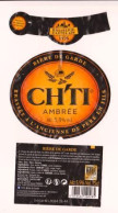 Etiquette, Collerette Et Contre étiquette De Bière " CH'TI Ambrée " (1034)_Eb85 - Bier