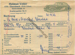 Rechnung über Eine Fahrt Von Ebersbach Nach Löbau Und Zurück 1966 - Helmut Vetter Ebersbach (Kreis Löbau) Bahnhofstrasse - Trasporti