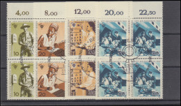 342-345 IPTT-Kongreß In Berlin 1969, OR-Viererblöcke, Satz ESSt Berlin - Used Stamps