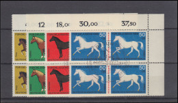 326-329 Jugend Pferde 1969, ER-Vbl. Oben Rechts, Satz ESSt Berlin - Used Stamps