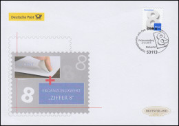 3196 Ziffernzeichnung 8 Cent, Selbstklebend, Schmuck-FDC Deutschland Exklusiv - Storia Postale