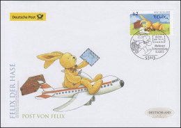 3142 Felix Der Hase, Selbstklebend, Schmuck-FDC Deutschland Exklusiv - Covers & Documents