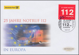 3212 Jubiläum 25 Jahre Notruf 112, Schmuck-FDC Deutschland Exklusiv - Covers & Documents