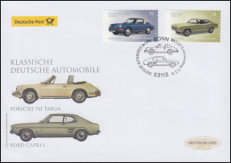 3213-3214 Porsche & Ford Capri, Selbstklebend, Schmuck-FDC Deutschland Exklusiv - Storia Postale