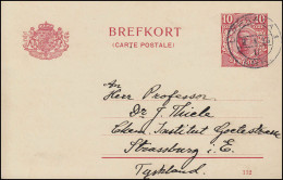 Postkarte P 30 BREFKORT 10 Öre Druckdatum 112, UPPSALA 2.4.1913 - Entiers Postaux